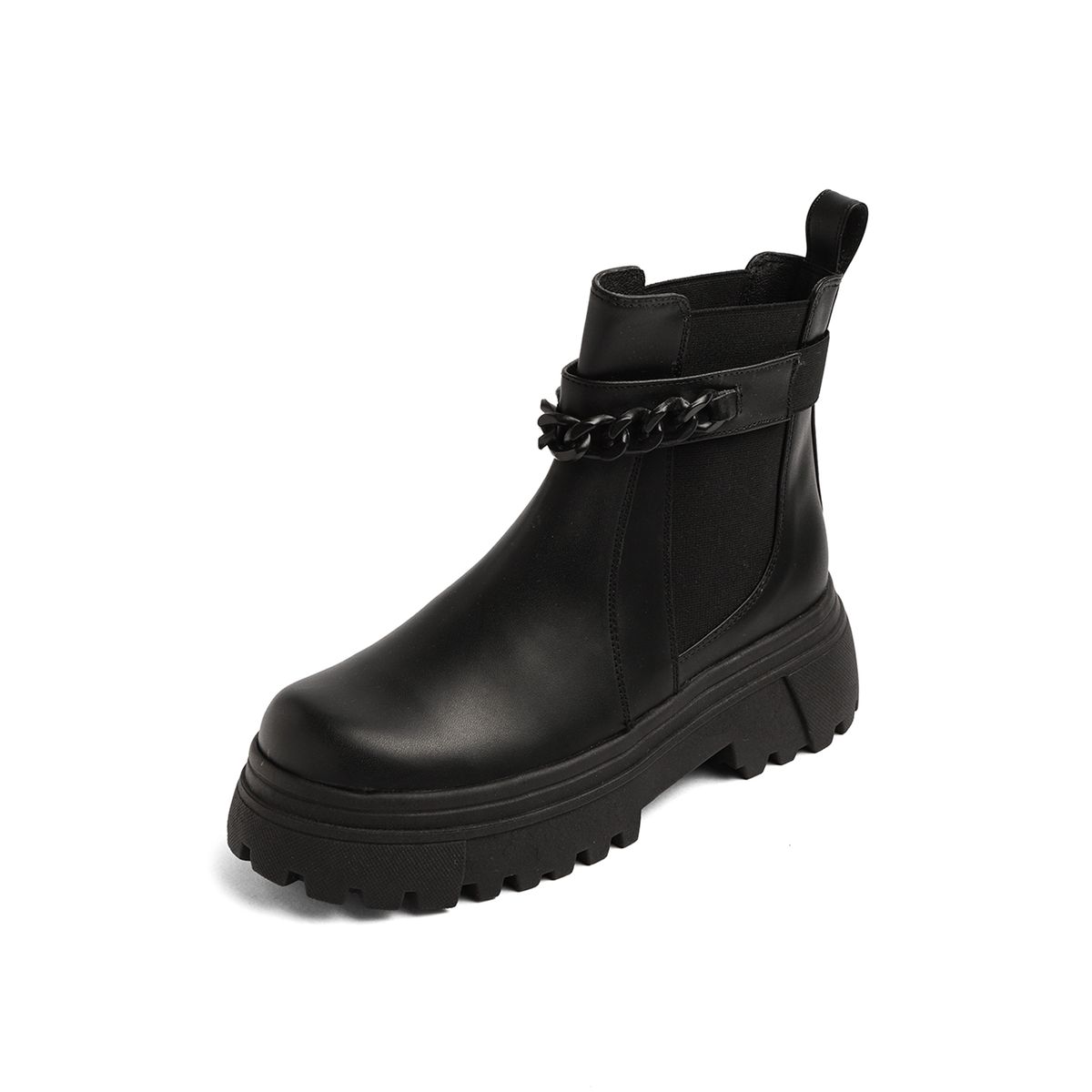 SEVENTEEN - BOTIN NEGRA CON RESORTE Y HERRAJE NEGRO SEVENTEEN TIFFANY