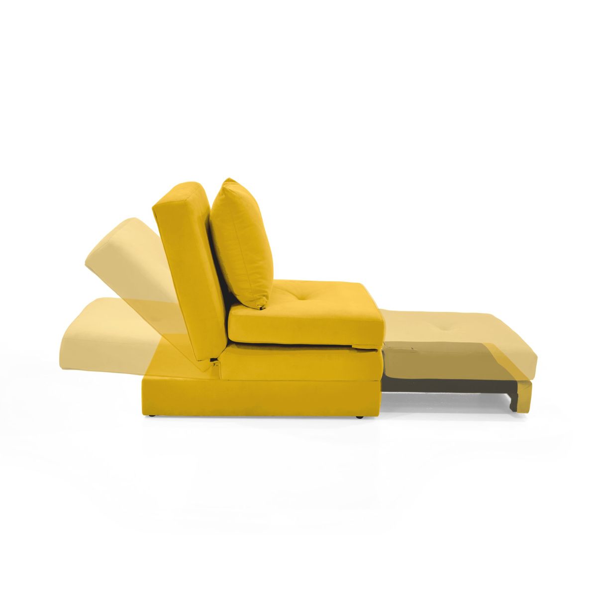 VENECIA - Poltrona Cama Reclinable Torino 78x92x86 cm Tela Mostaza