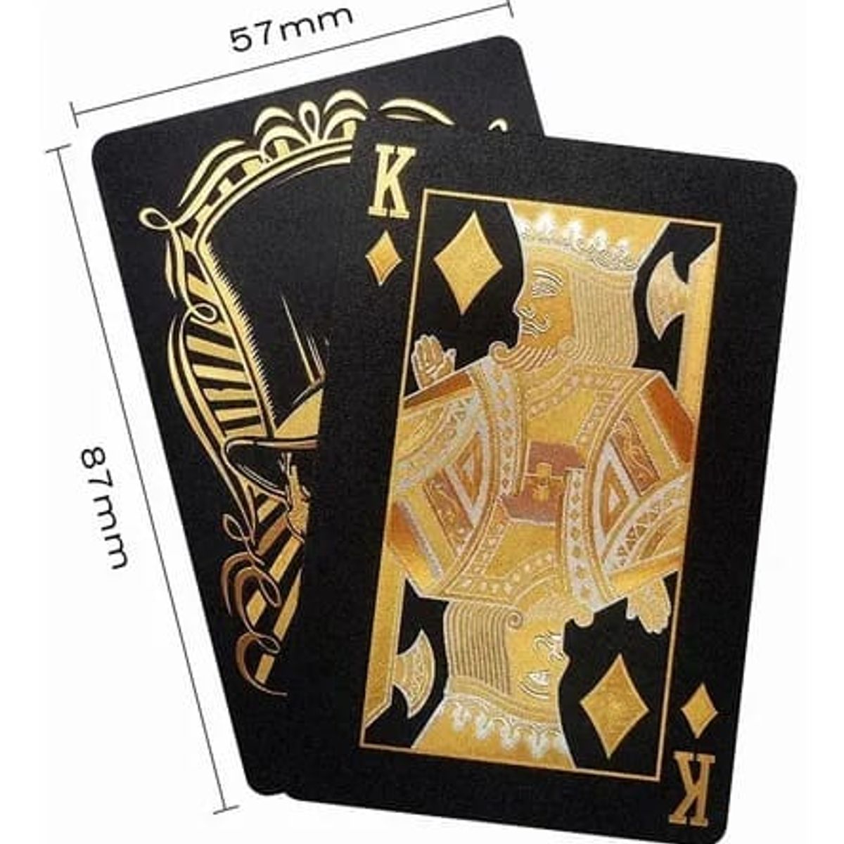 GENERICO - Cartas Poker Negras Calavera Dorada Mazo Ultra Fino Impermeable