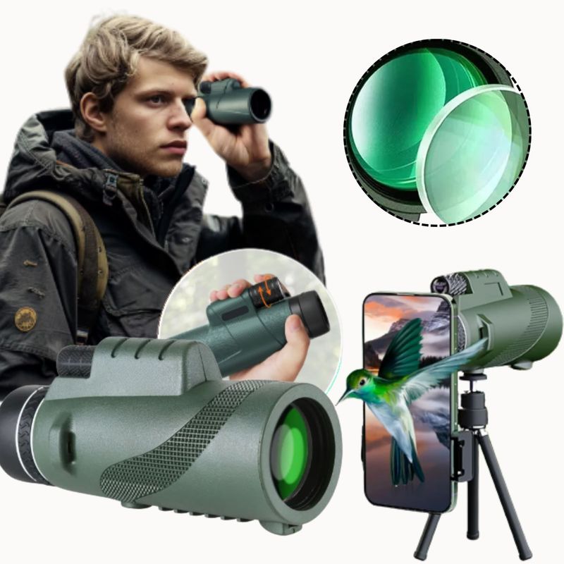 GENERICO - Monocular 80x100 HD con Visión Nocturna y Accesorios