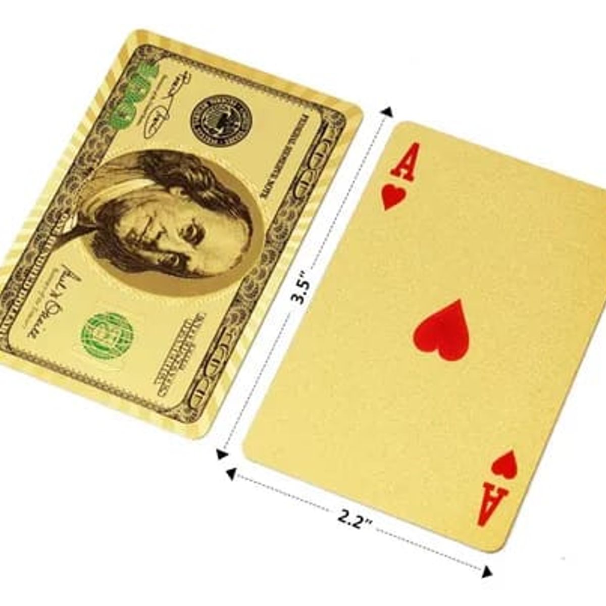 GENERICO - Cartas Poker Doradas Naipes Mazo Ultra Fino Impermeable