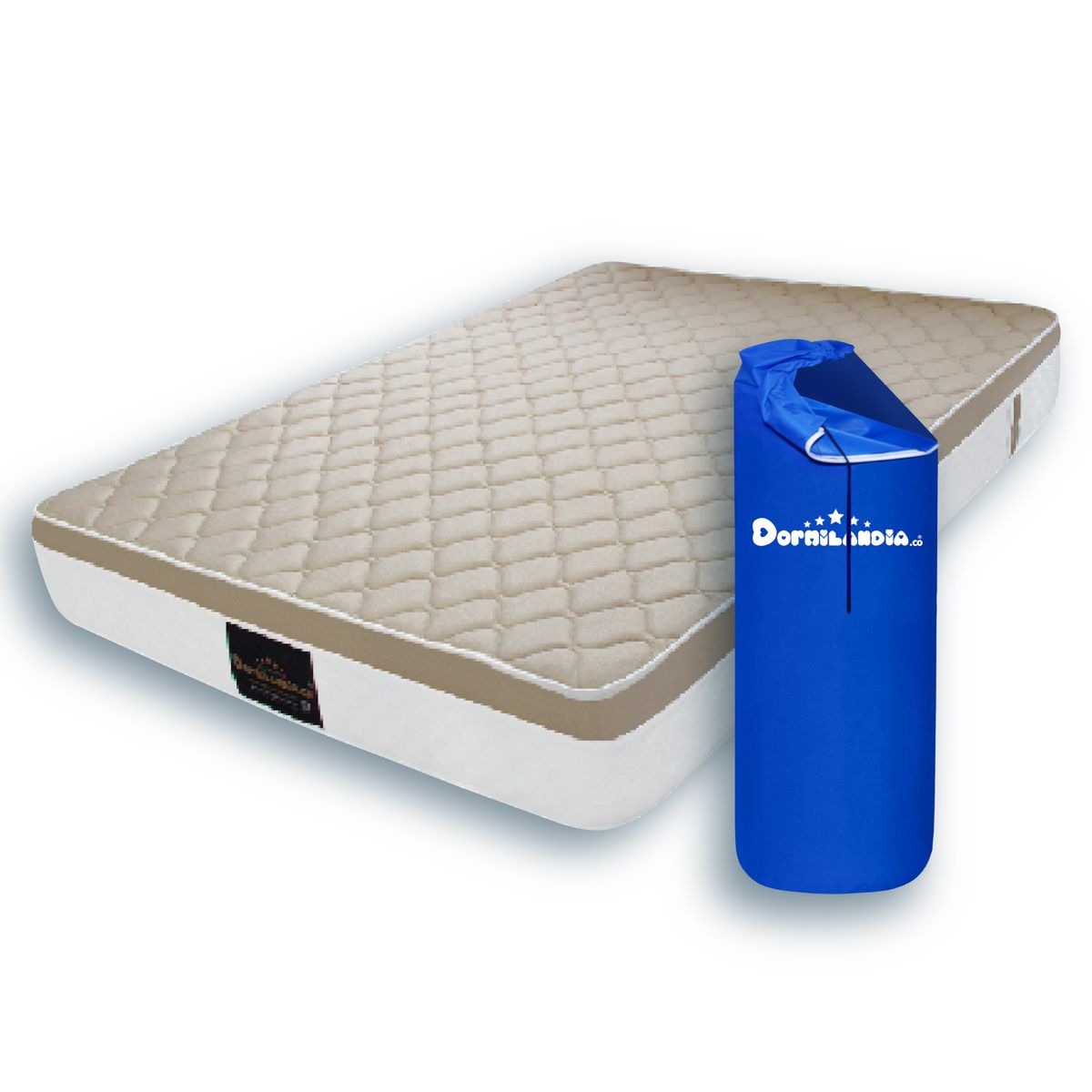 DORMILANDIA - Colchón Semidoble 120x190 Arena Resortado Dublín Enrollado Confortable