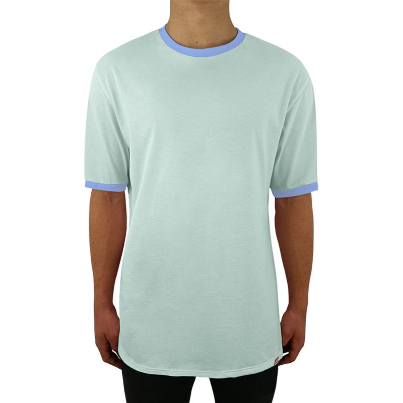 FUERA DEL MOLDE - Camiseta Clásica Básica Premium Bicolor Unisex Verde Menta Blanco