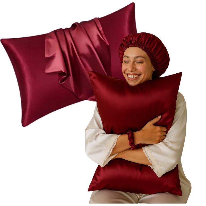 GENERICO - Set Gorro y Funda de Satín Cuida Tu Cabello y Piel
