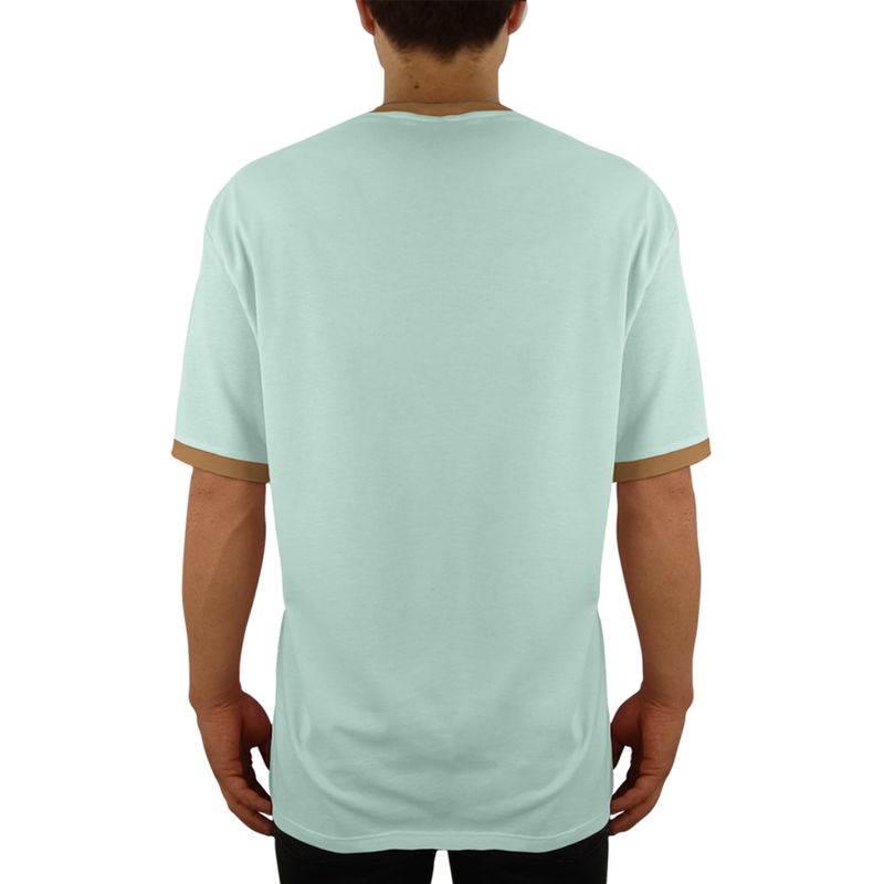 FUERA DEL MOLDE - Camiseta Clásica Básica Premium Bicolor Unisex Verde Menta Camel