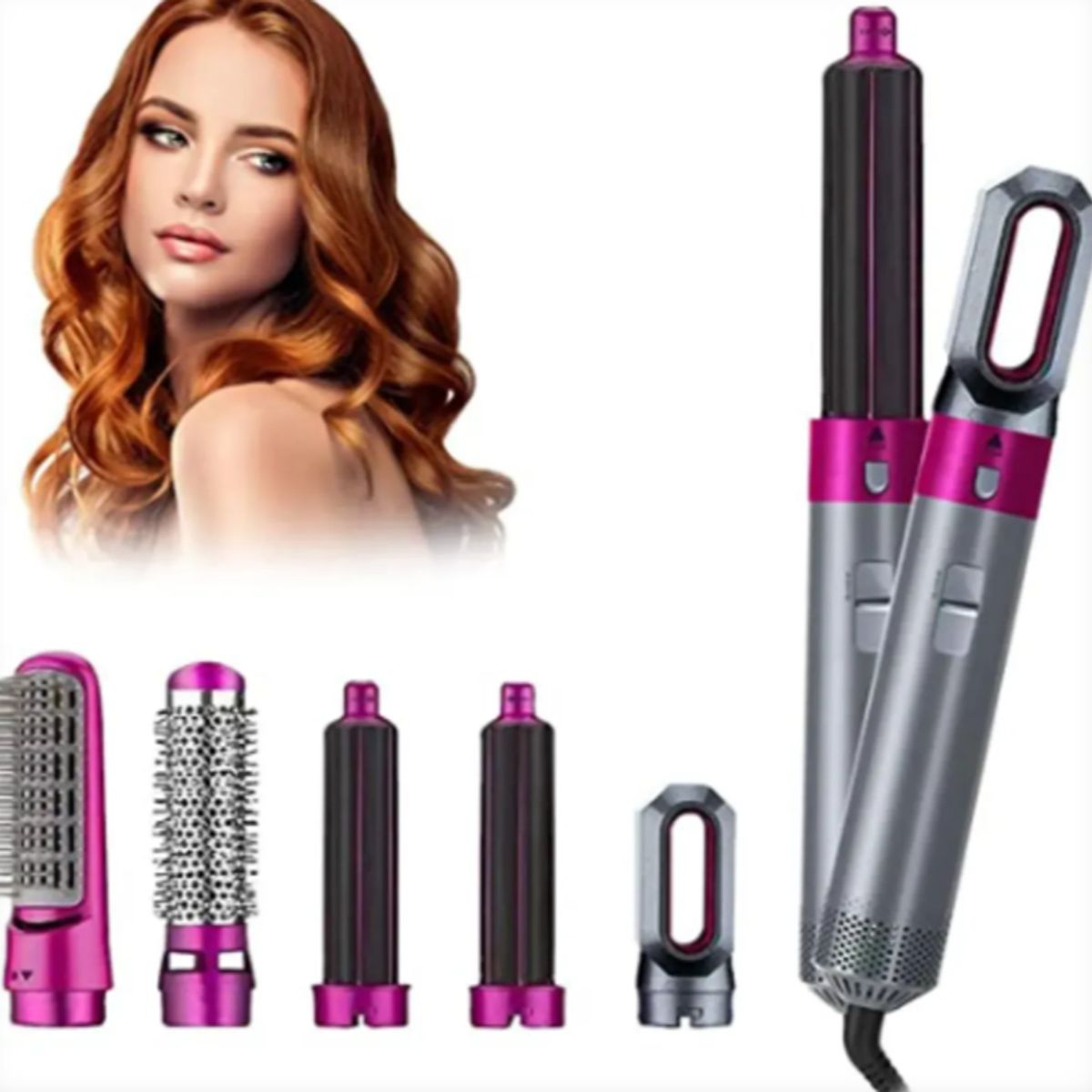 GENERICO - Cepillo Secador y Alisador 5 en 1 – TP-5+1 Multifuncional para Cabello