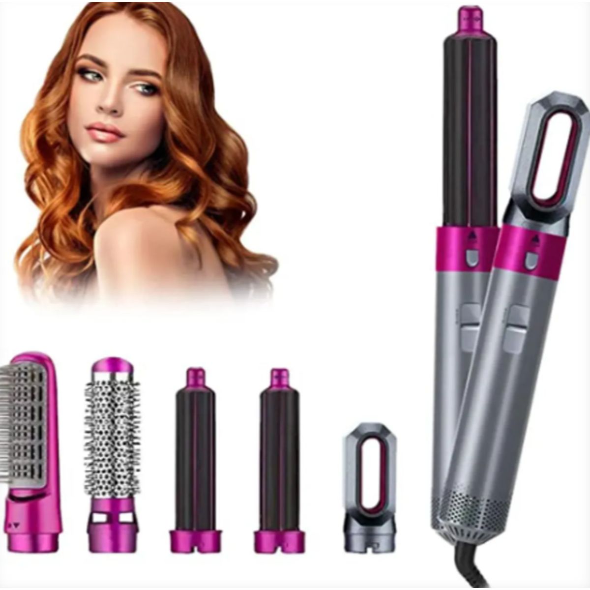 GENERICO - Cepillo Secador y Alisador 5 en 1 – TP-5+1 Multifuncional para Cabello