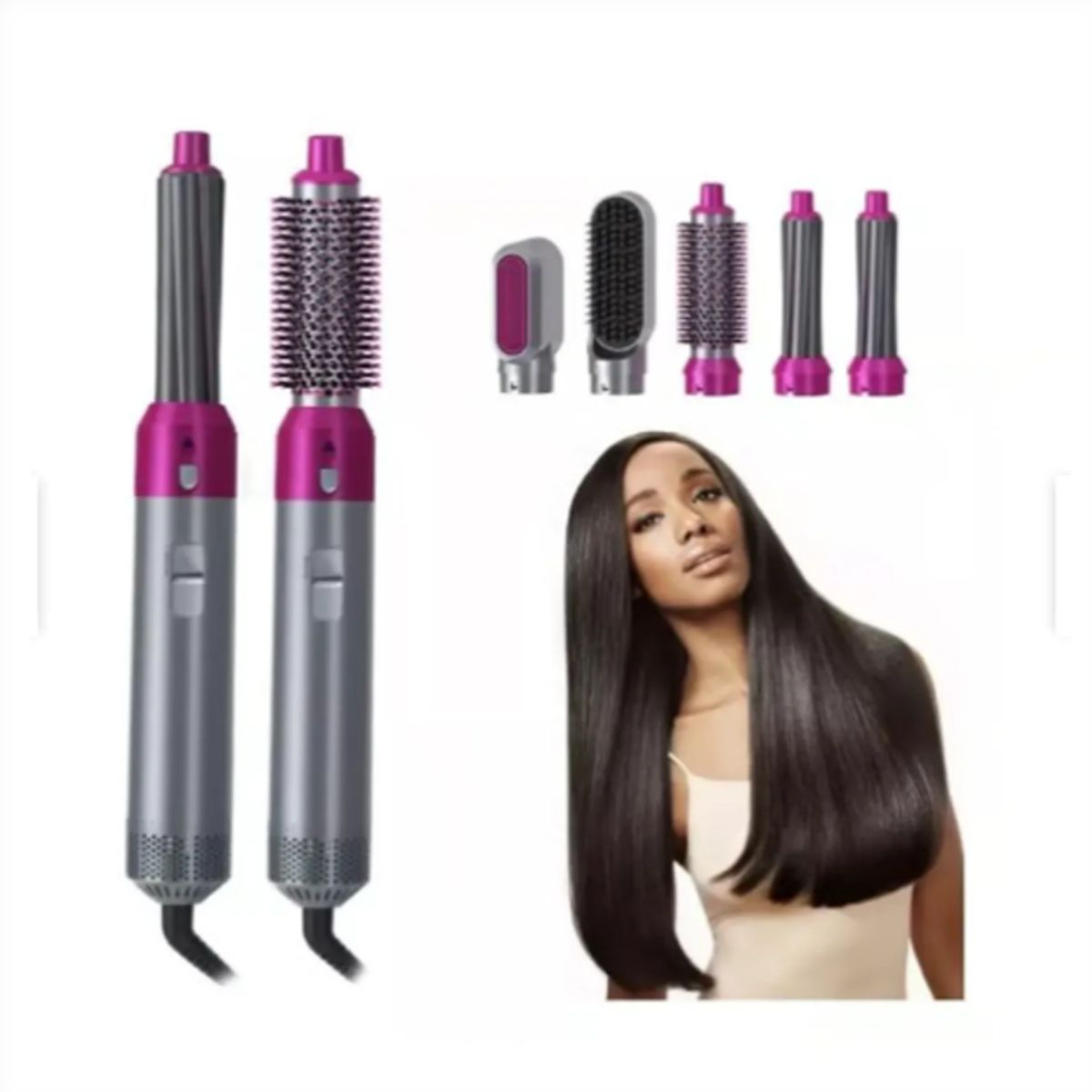 GENERICO - Cepillo Secador y Alisador 5 en 1 – TP-5+1 Multifuncional para Cabello