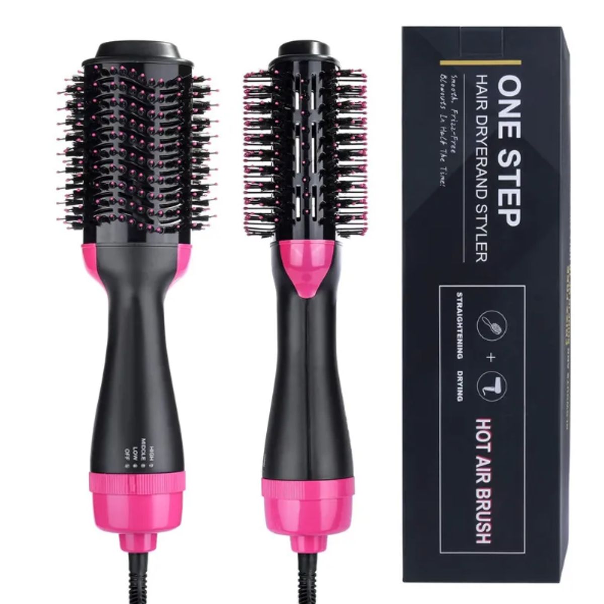 GENERICO - Cepillo Secador Cabello Voluminizador 2 En 1