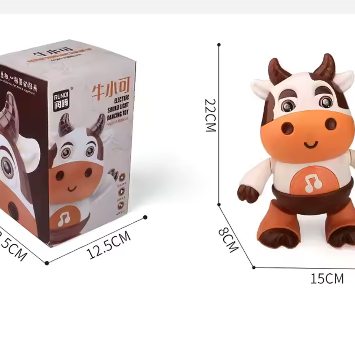 GENERICO - VACA BAILARINA CUTE COW  SONIDO Y LUZ INTERACTIVA