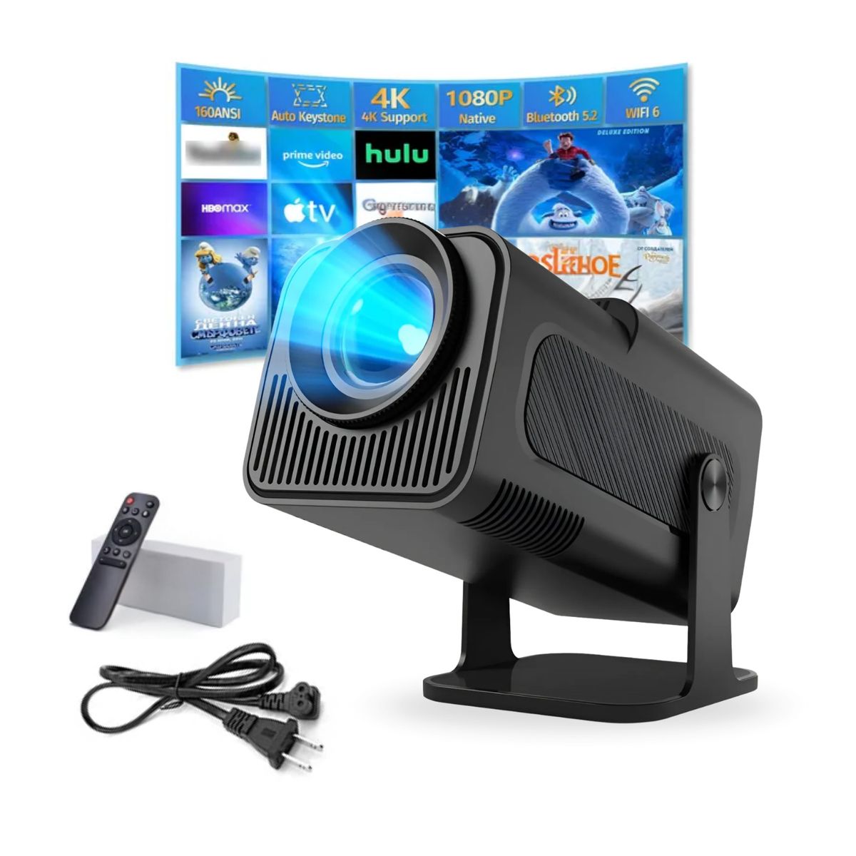 GENERICO - Mini Proyector Portátil Bluetooth Wifi 720p Hd Inalámbrico N