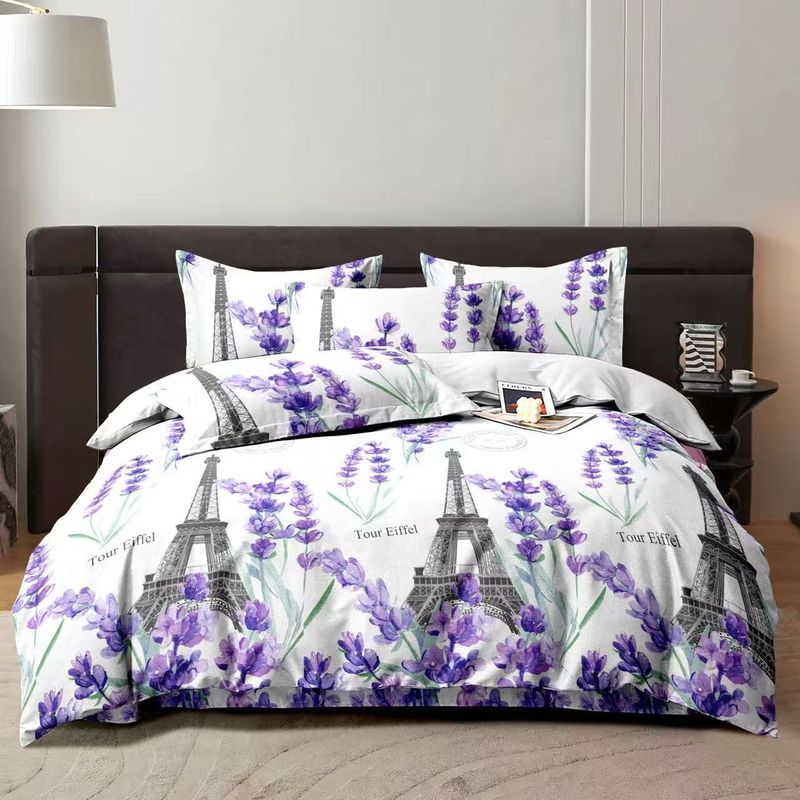 SIRENITAS - Juego de sabanas Cama King Paris Lila
