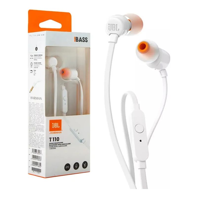 JBL - Audífonos In-ear Jbl Tune 110 Jblt110wht, Color Blanco.