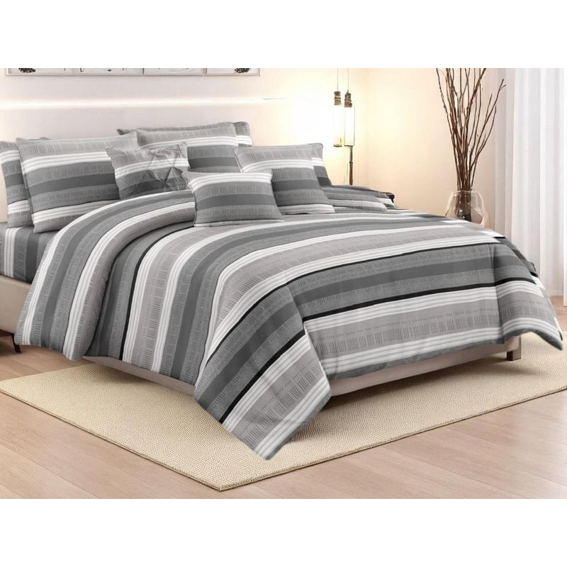 SIRENITAS - Juego de sabanas Cama Sencilla Gris lineal