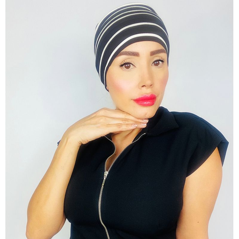 GENERICO - TURBANTE ONCOLOGICO MARCA PELUCAS ROSSY COLOR NEGRO