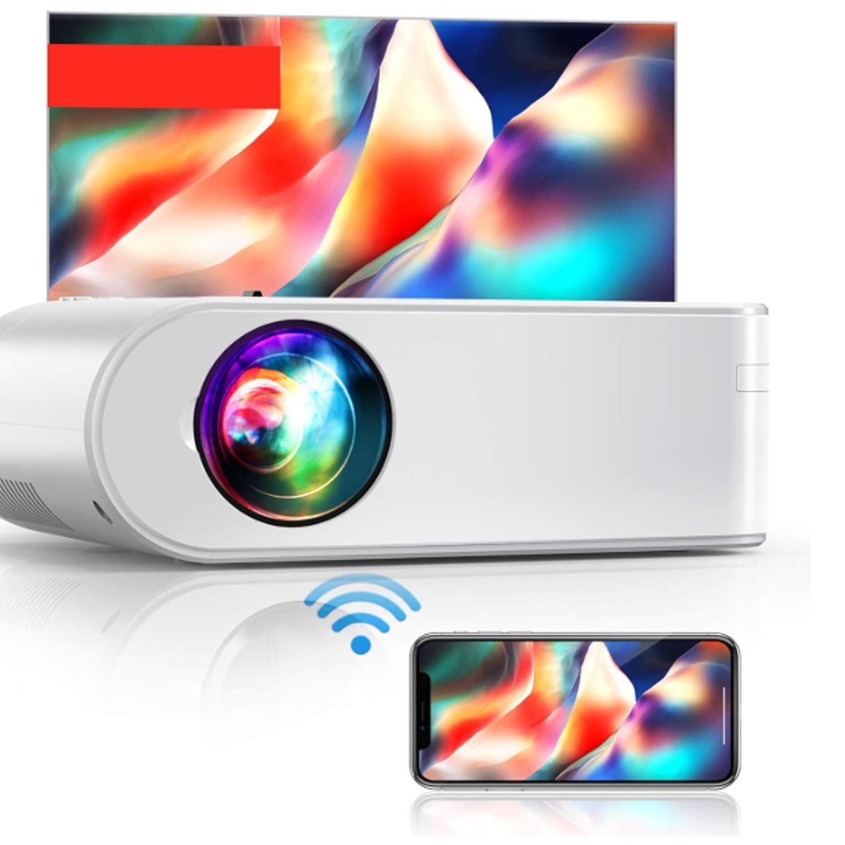ELEGANT - YABER Proyector WiFi Mini proyector 9000L 1080P Full HD Proyector portátil Zoom