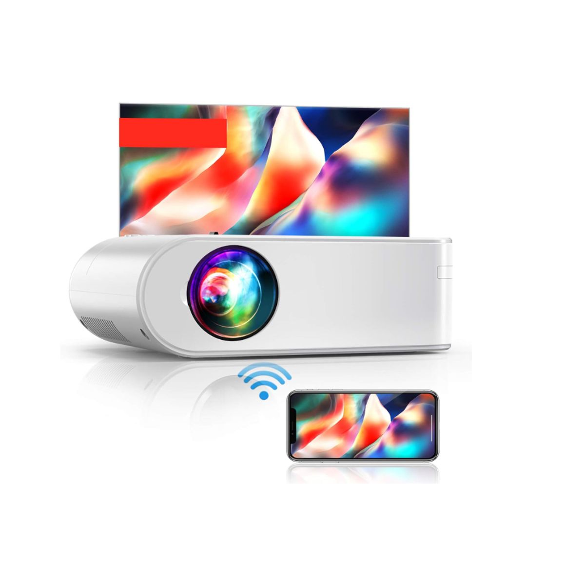 ELEGANT - YABER Proyector WiFi Mini proyector 9000L 1080P Full HD Proyector portátil Zoom
