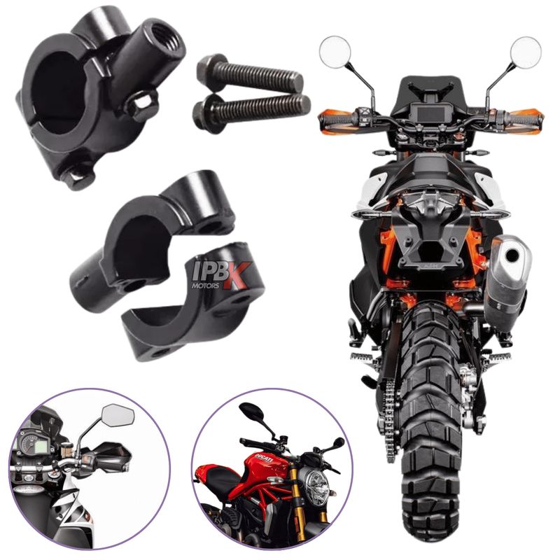 GENERICO - base espejos retrovisor moto repuesto lujo accesorios
