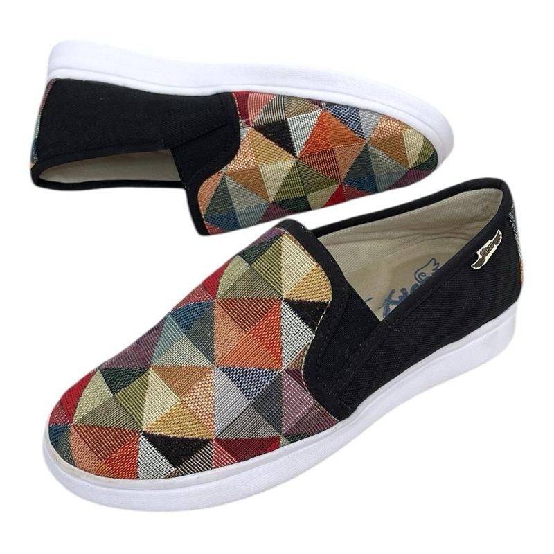 XIAN SHOES - mocasines mujer etnia negro M504