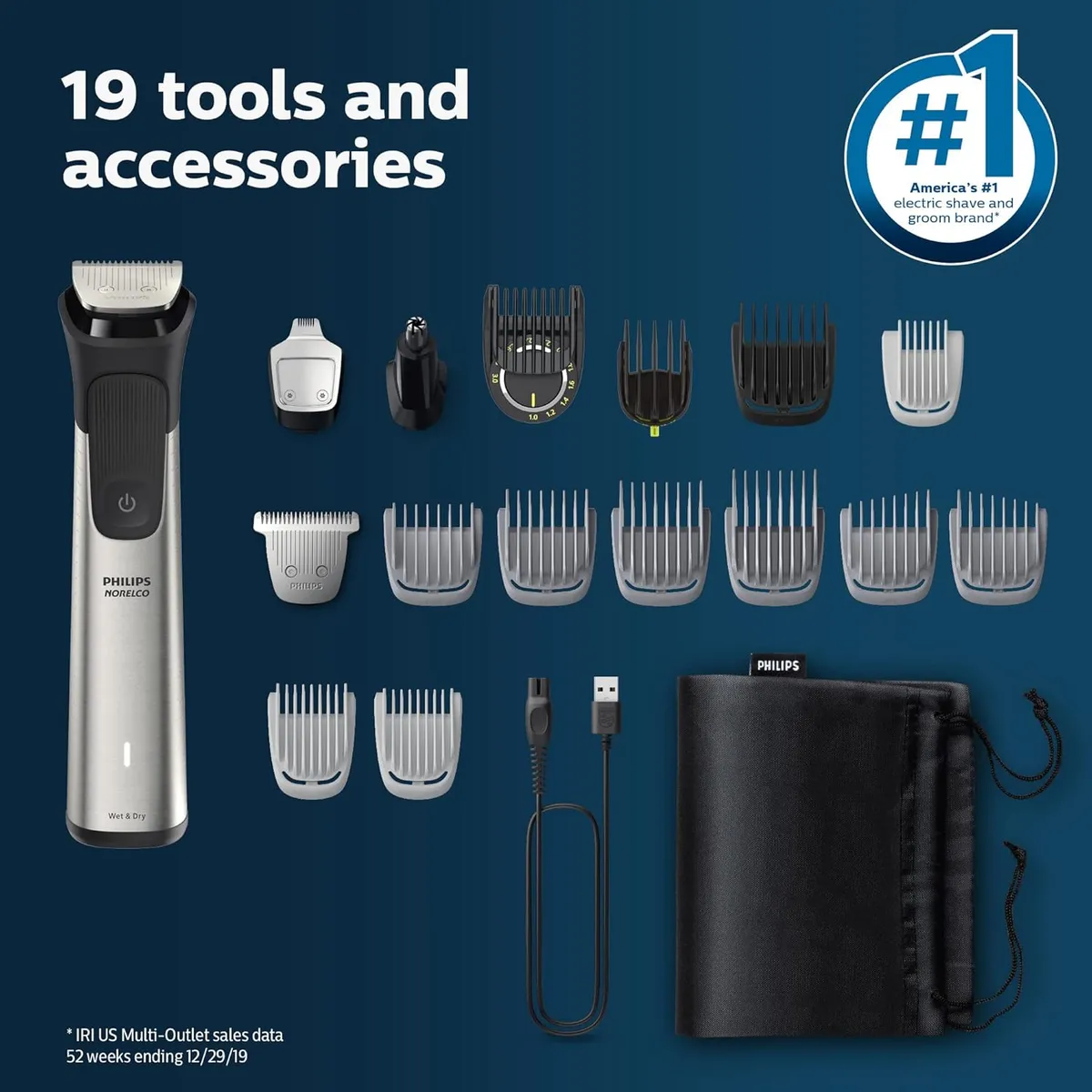 PHILIPS - Cortadora Afeitadora Philips Norelco Multigroom 19 En 1 MG7410/49