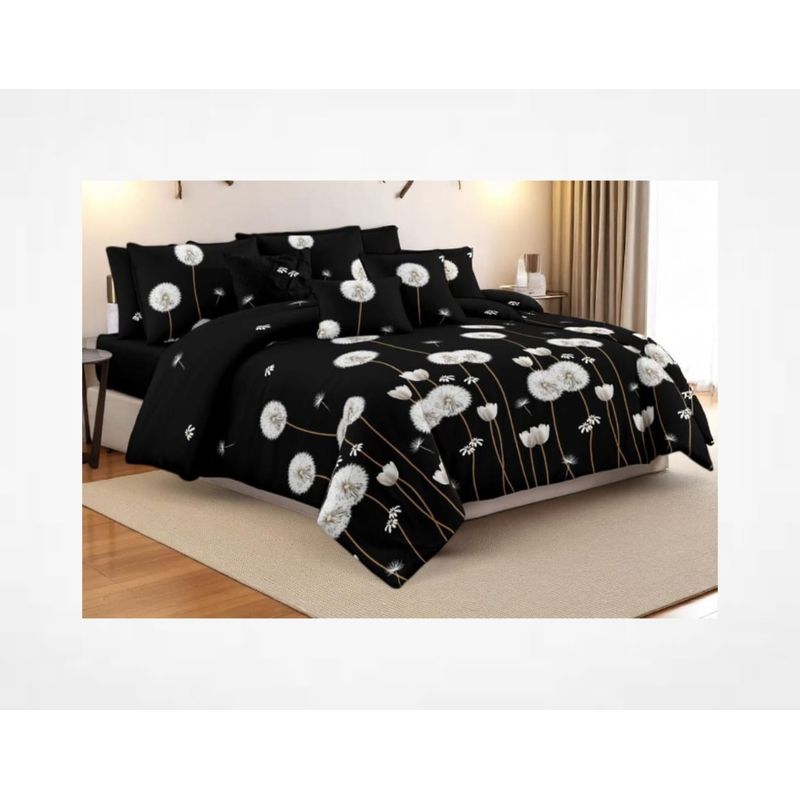 SIRENITAS - Juego de sabanas Cama Semidoble Negro Diente de León