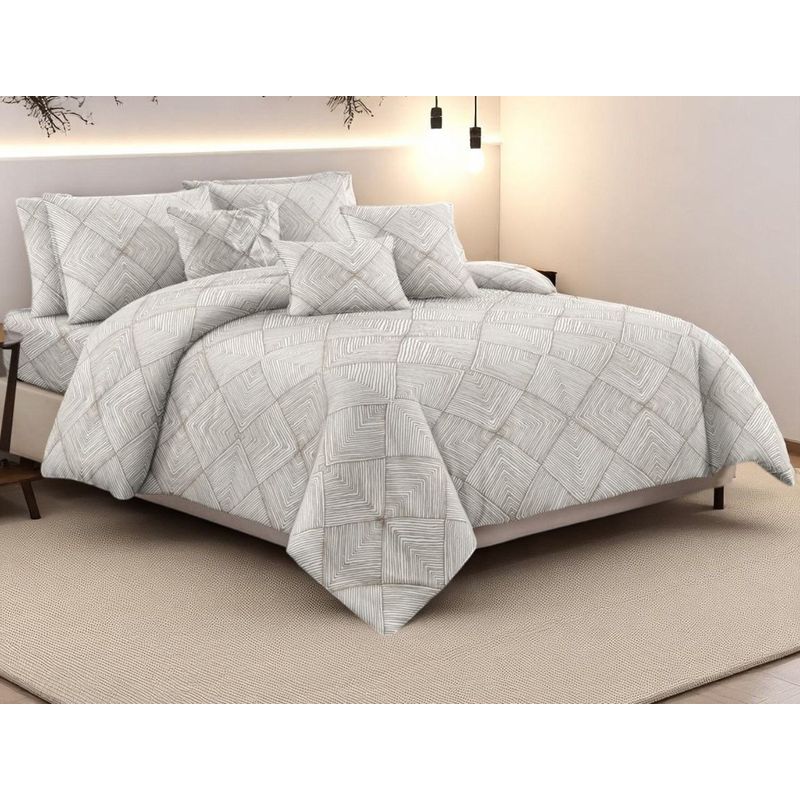 SIRENITAS - Juego de sabanas Cama Sencilla Beige Geométrico minimalista