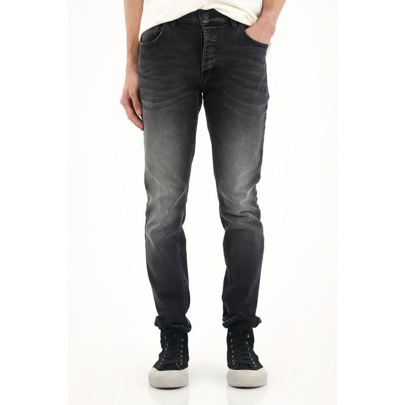 TENNIS - Jean Super Skinny tiro medio negro para hombre