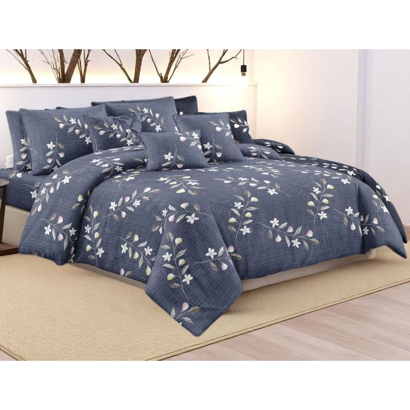 SIRENITAS - Juego de sabanas Cama King Azul floral