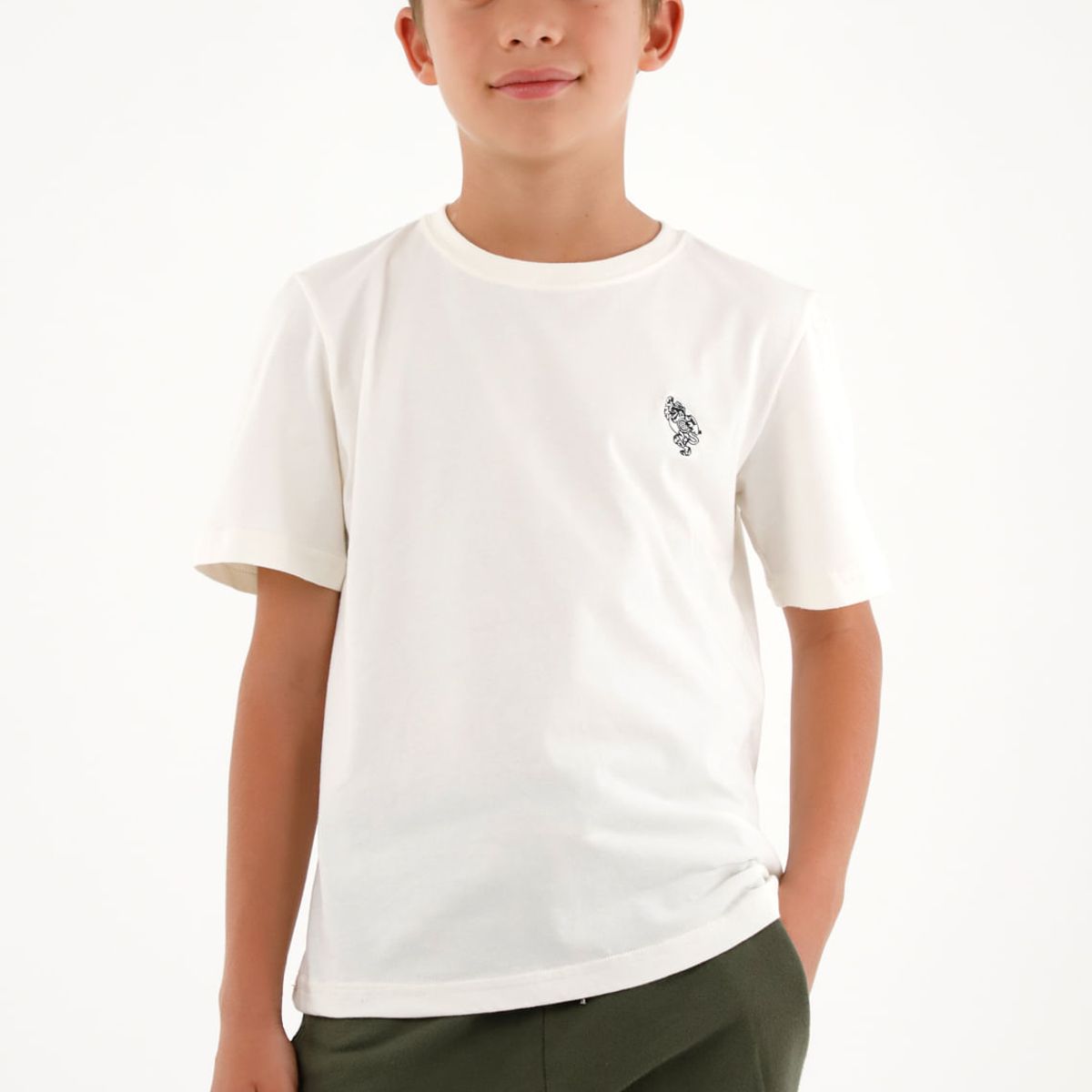 TENNIS - Camiseta básica crudo con estampado de tigre para niño