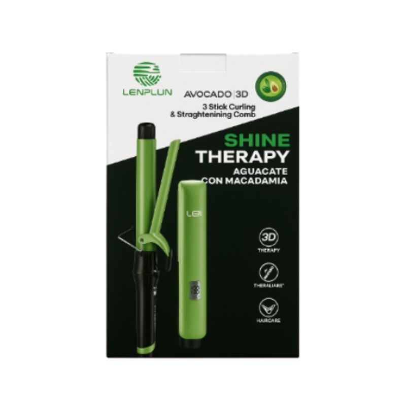 GENERICO - Combo Plancha y Pinza Rizadora Aguacate  Cabello Liso o con Rizos Siempre Perfecto