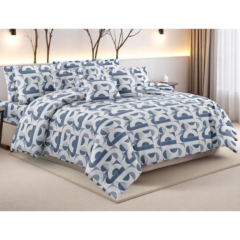 SIRENITAS - Juego sabanas Cama Sencilla Blanco y Azul