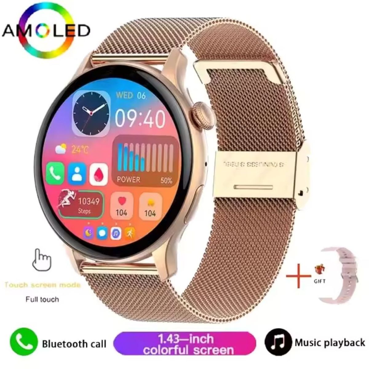 LEMFO - Reloj Inteligente Comple HK85 Con Monitor Salud Bluetooth Smartwatch