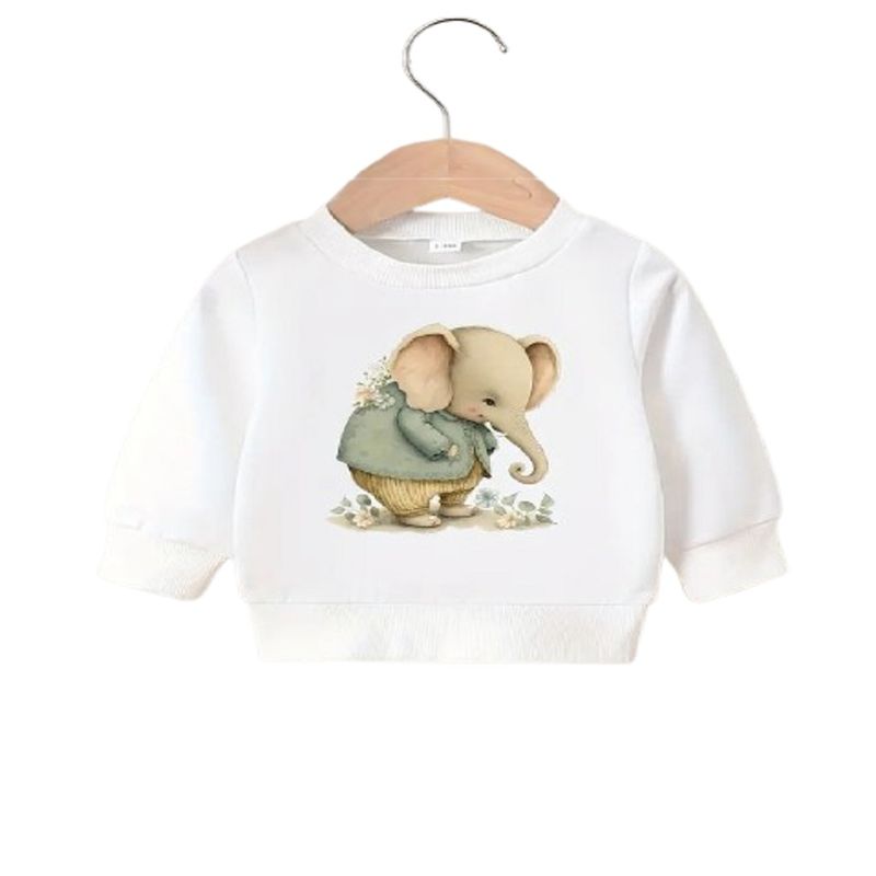 100 - Sueter de Bebe Blanco con Elefante