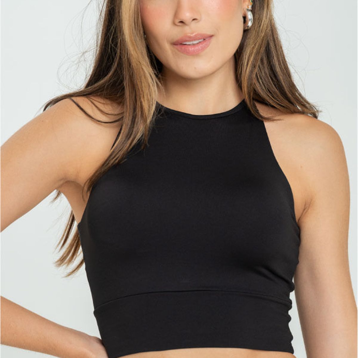 RAGGED - Crop top amatista Negro Ragged