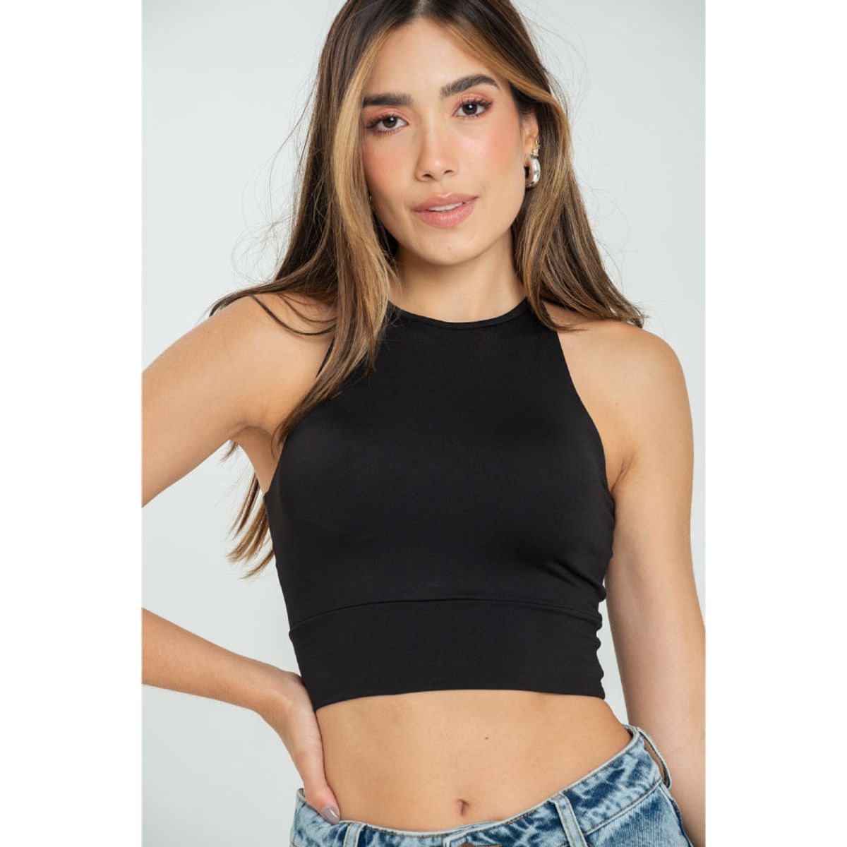 RAGGED - Crop top amatista Negro Ragged