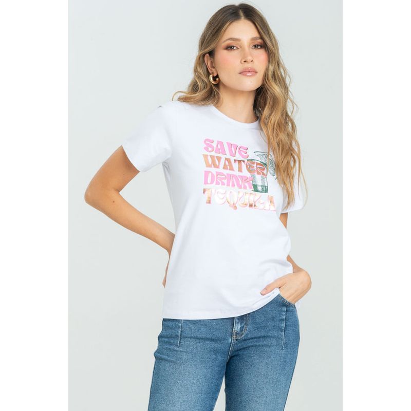 RAGGED - Camiseta save water Blanco Ragged