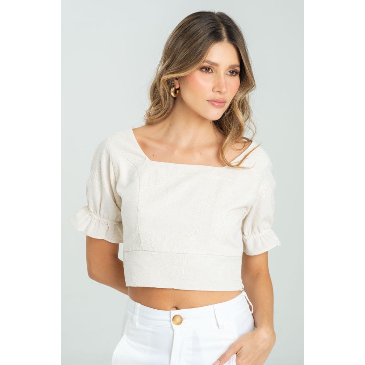 RAGGED - Crop top thess Beige medio Ragged