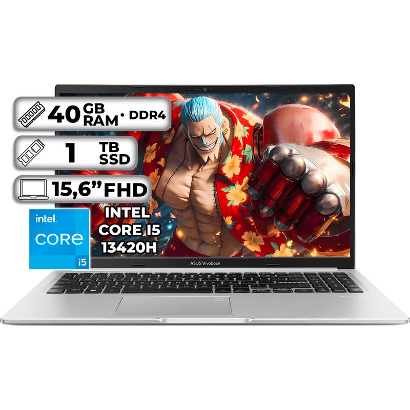 ASUS - PORTÁTIL ASUS X1502VA-NJ896 INTEL CORE I5 13420H 40GB RAM 1TB SSD 156 FHD COOL SILVER