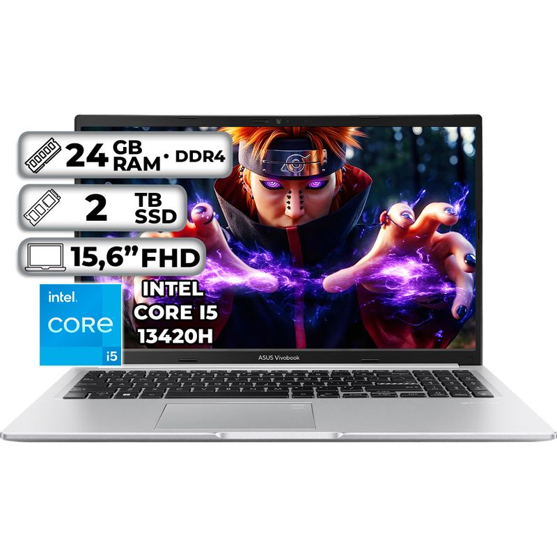 ASUS - PORTÁTIL ASUS X1502VA-NJ896 INTEL CORE I5 13420H 24GB RAM 2TB SSD 156 FHD COOL SILVER