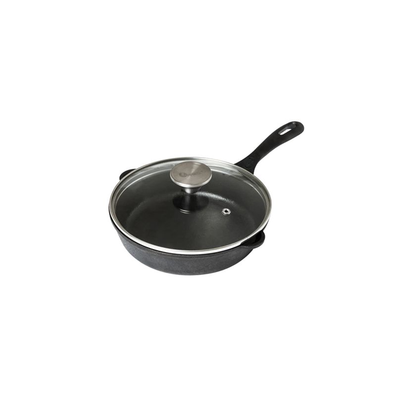 VICTORIA - Combo Sartén de Hierro Fundido Con Tapa de Vidrio Victoria de 16,5 Cm