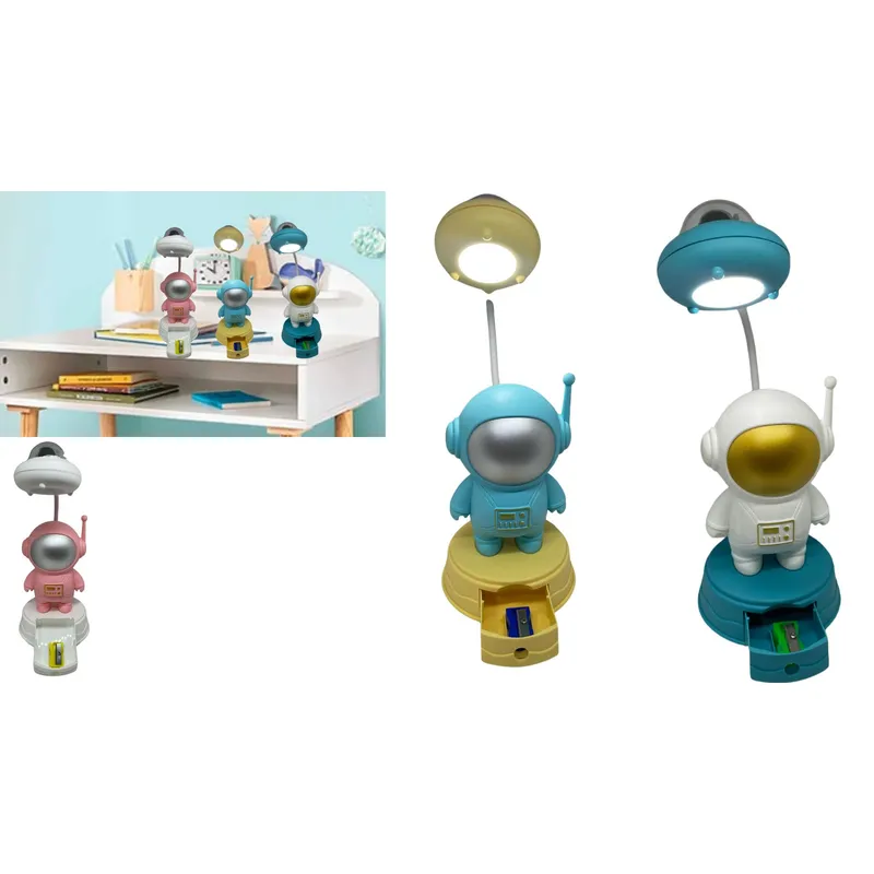 MAZUGI - Lámpara Led De Astronauta Con Tajalápiz Ideal Par Escritorio
