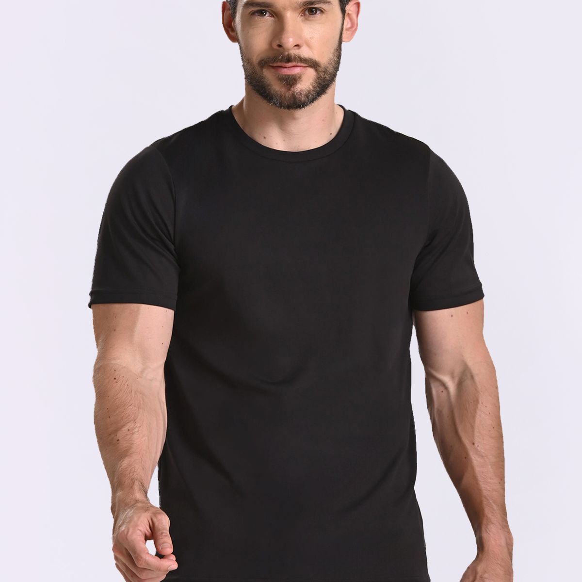 BELIFE - Camiseta manga corta negra para hombre