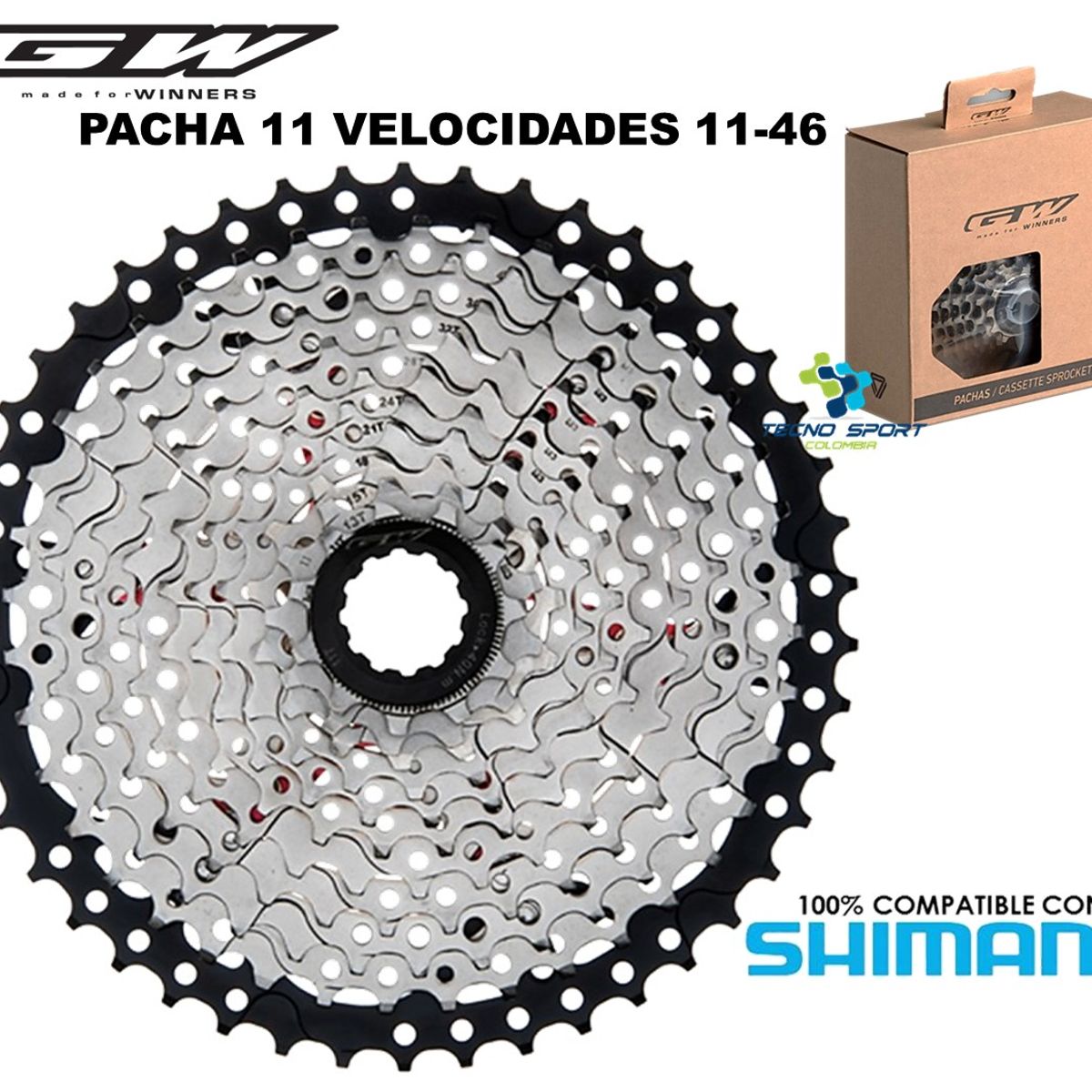 GW - Pacha Cassette Gw 11 V 11-46 + Cadenilla Shimano Combo