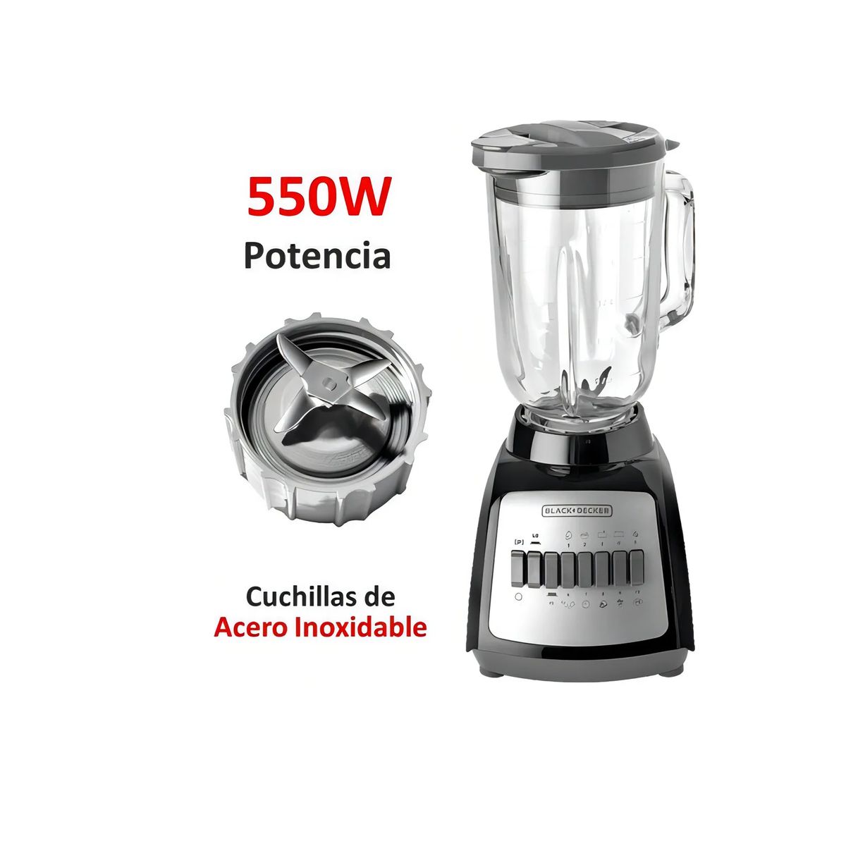 BLACK+DECKER - Licuadora Black And Decker Durapro 12 Vel Blbd210gr-mx