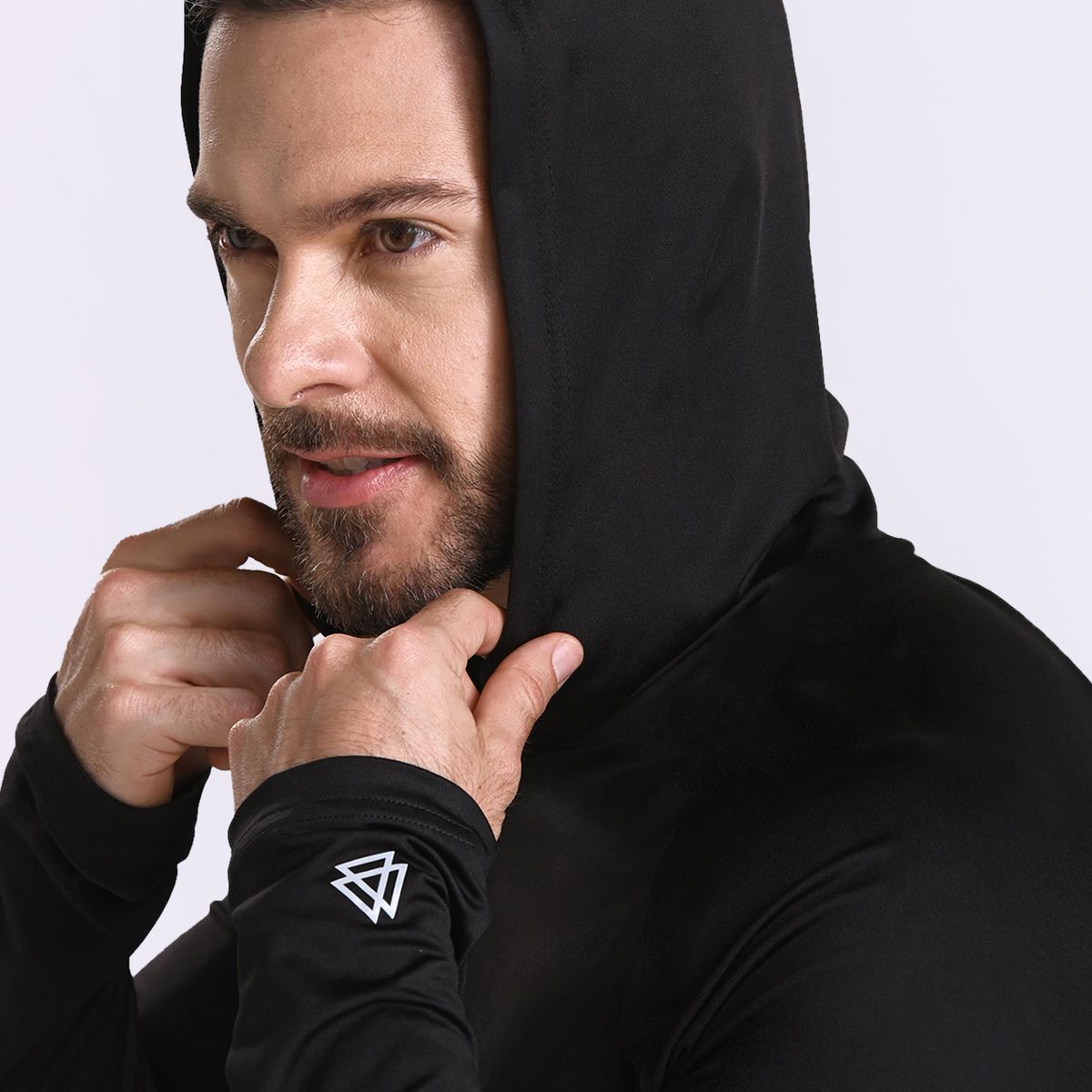 BELIFE - Camiseta manga larga negra para hombre