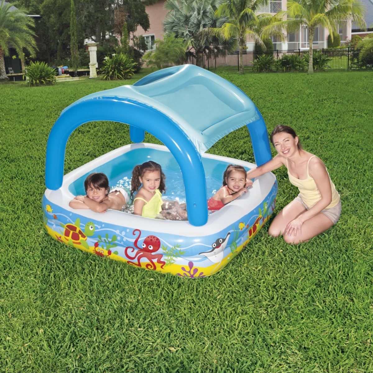 BESTWAY - Piscina Inflable Cuadrada Bestway Con techo 52192 265l