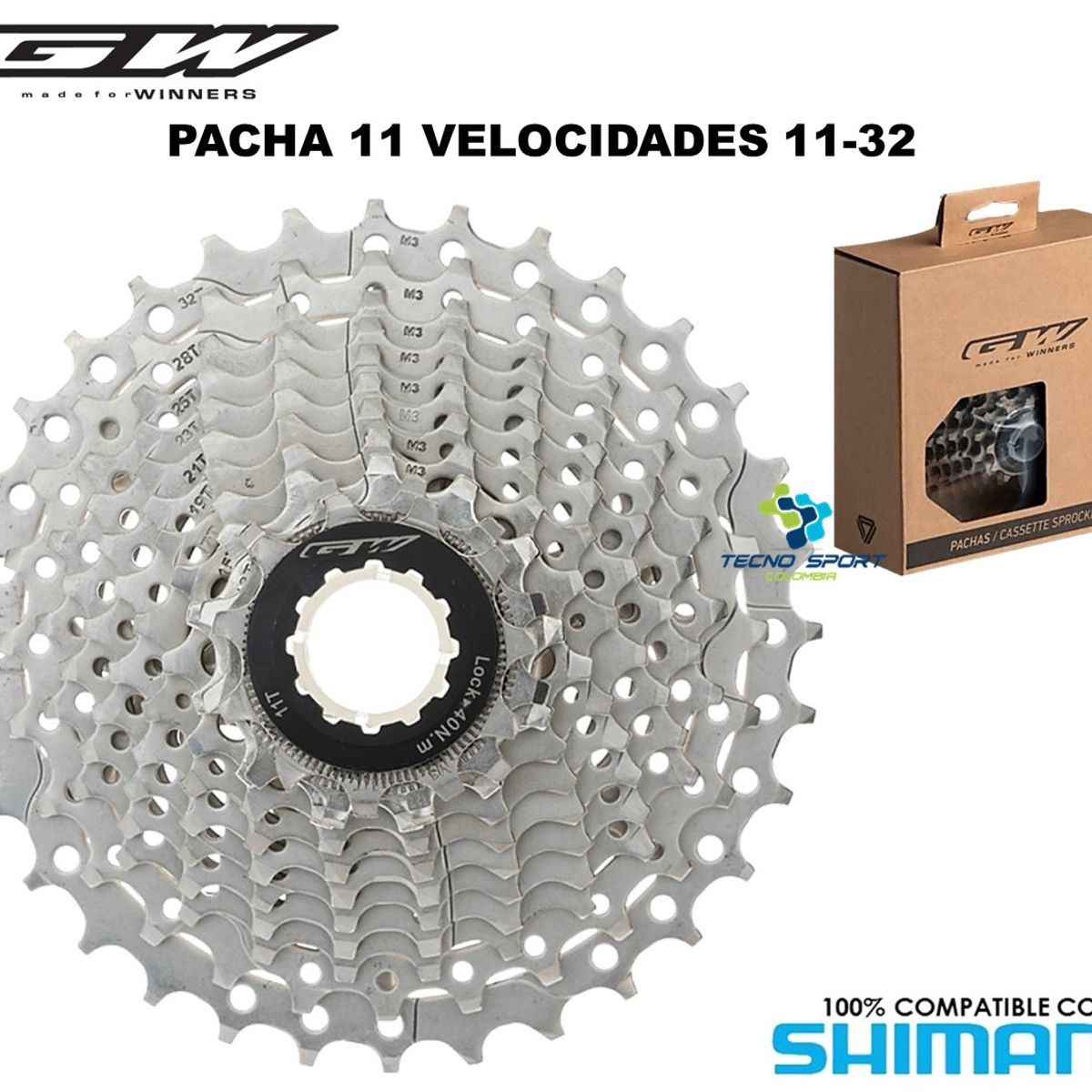 GW - Pacha Cassette Gw 11v 11-32 + Cadenilla Shimano LG500 Ruta