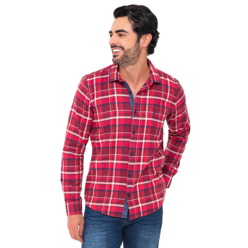 BACK SIDE - CAMISA TROYA MANGA LARGA CON CUADROS