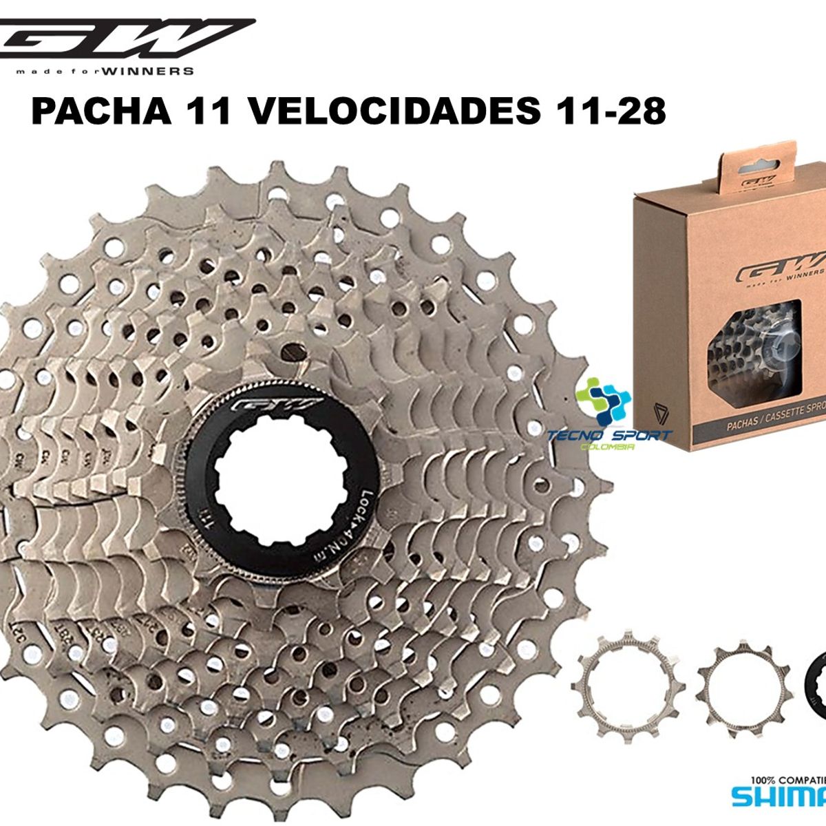 GW - Pacha Cassette Gw 11v 11-28 + Cadenilla Shimano Ruta