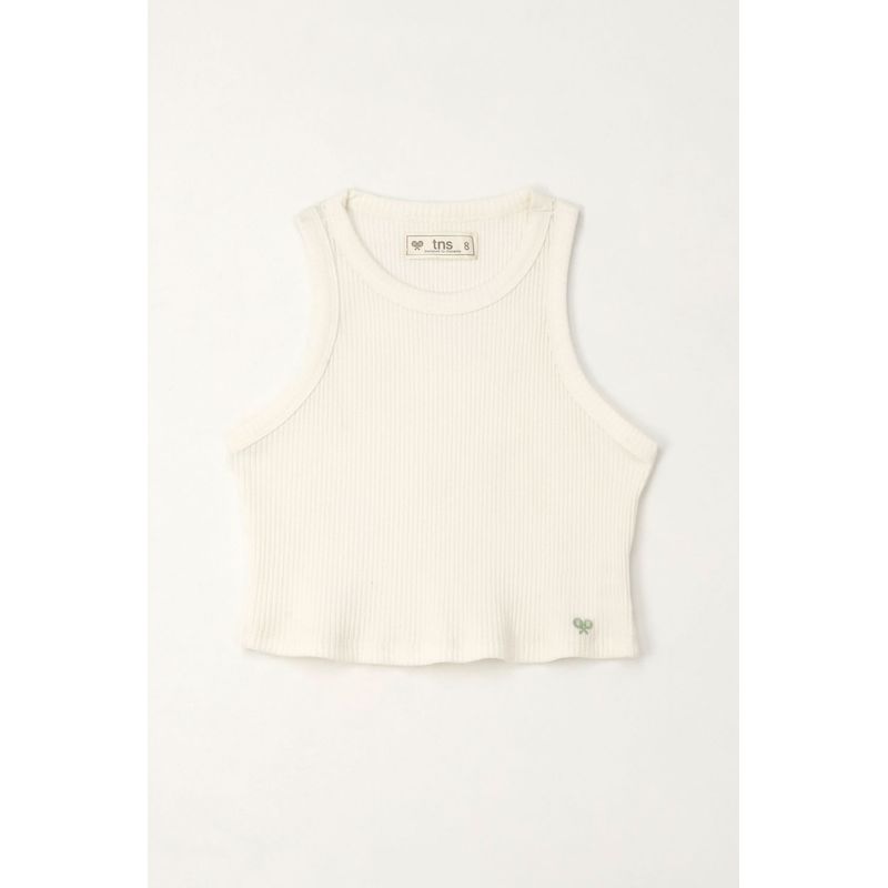 TENNIS - Camiseta manga sisa en rib crudo para niña